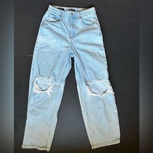 Wild Fable High Rise Baggy Ripped Light Wash Jeans